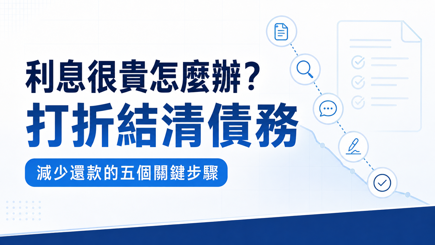 利息很貴怎麼辦？3 分鐘教你打折結清債務，掌握怎麼減少還款的 5 個關鍵步驟！